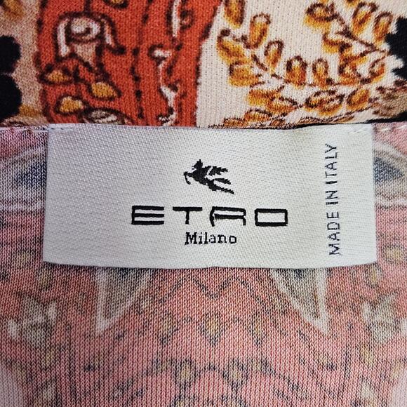 ETRO $1320 Elba Long Sleeve Midi Dress EUR 42 US 10 Luxury Italian Designer Boho - Picture 11 of 16